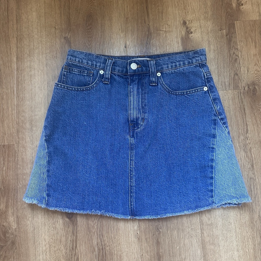 Madewell Women's Rigid Denim A-Line Mini Skirt: Pieced Edition